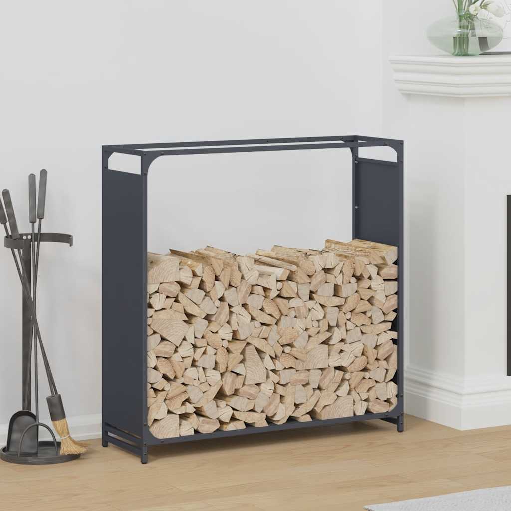 vidaXL Firewood Rack Anthracite 90x28x90 cm Cold-rolled steel