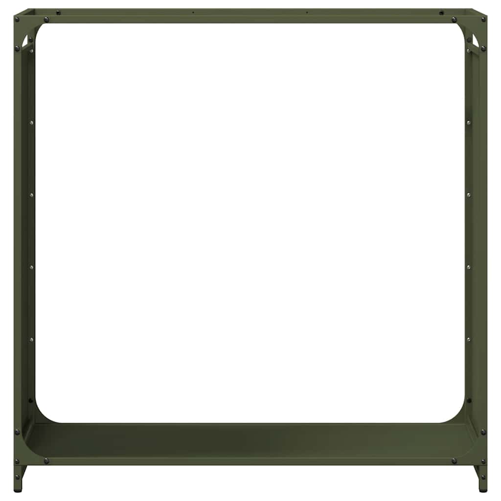 vidaXL Firewood Rack Olive Green 90x28x90 cm Cold-rolled steel