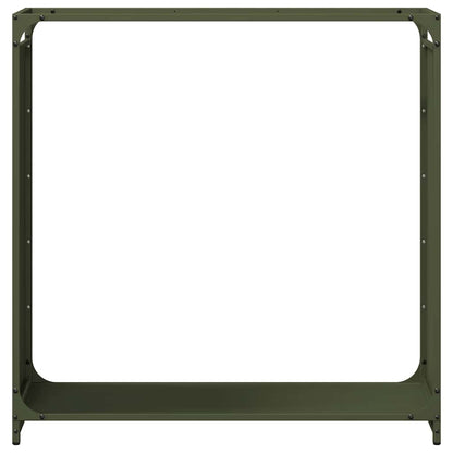 vidaXL Firewood Rack Olive Green 90x28x90 cm Cold-rolled steel