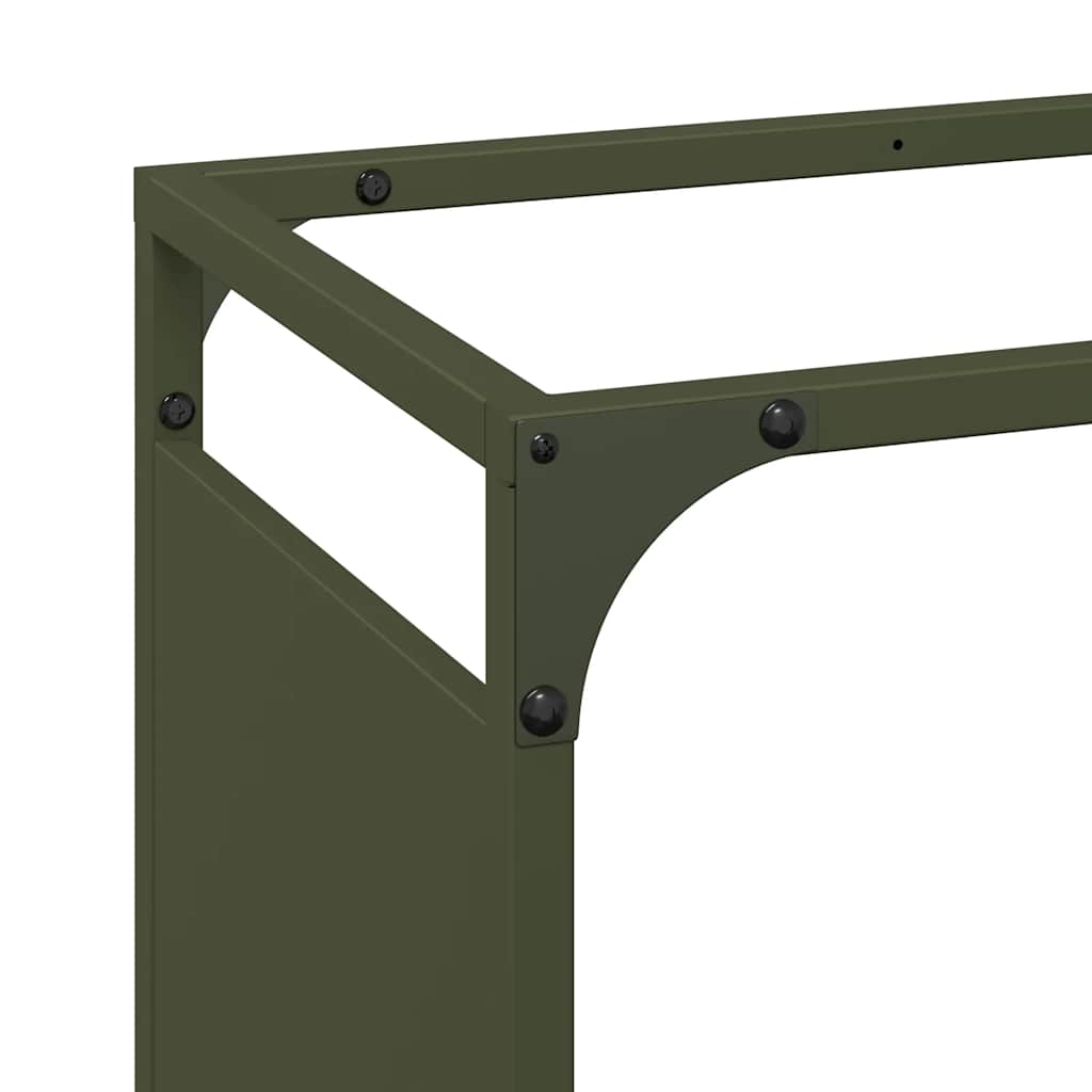 vidaXL Firewood Rack Olive Green 90x28x90 cm Cold-rolled steel