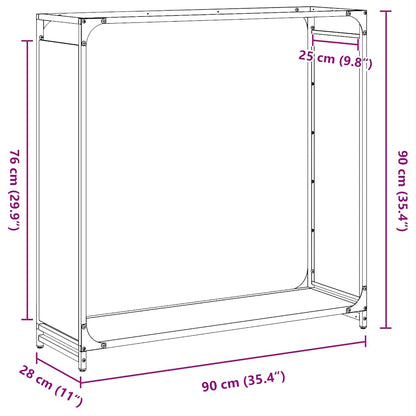 vidaXL Firewood Rack Olive Green 90x28x90 cm Cold-rolled steel