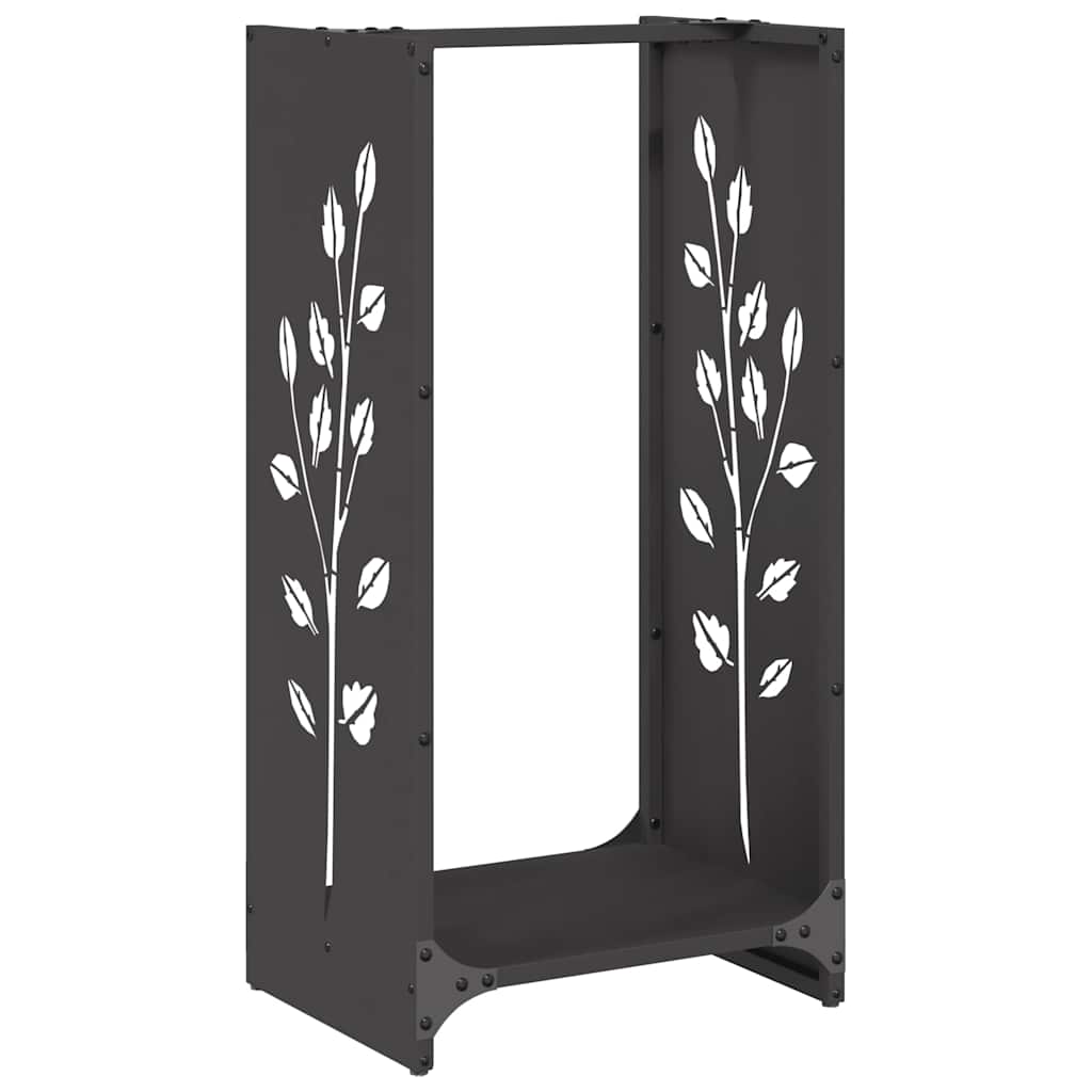 vidaXL Firewood Rack Black 40x30x80 cm Cold-rolled steel