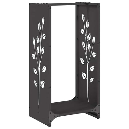 vidaXL Firewood Rack Black 40x30x80 cm Cold-rolled steel