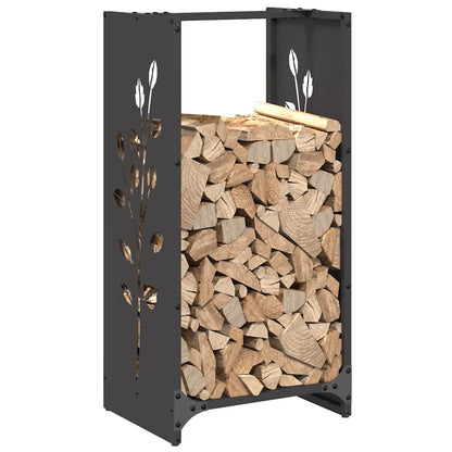 vidaXL Firewood Rack Black 40x30x80 cm Cold-rolled steel