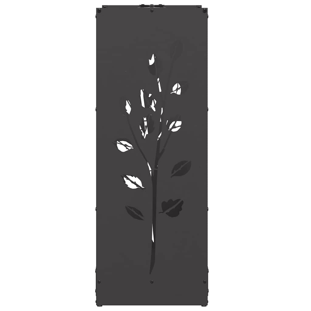 vidaXL Firewood Rack Black 40x30x80 cm Cold-rolled steel