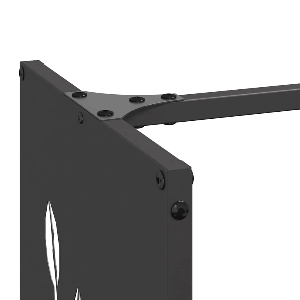 vidaXL Firewood Rack Black 40x30x80 cm Cold-rolled steel