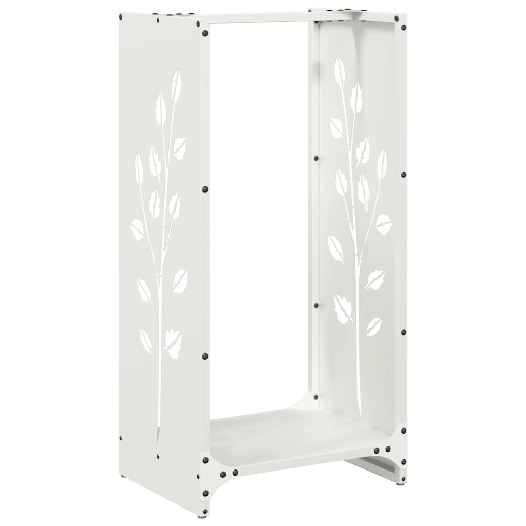 vidaXL Firewood Rack White 40x30x80 cm Cold-rolled steel
