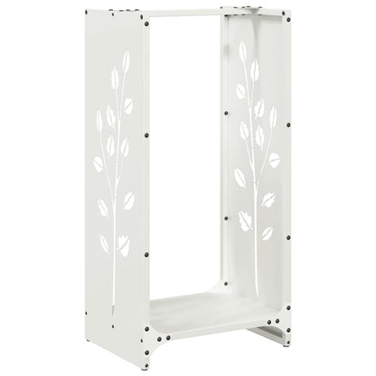 vidaXL Firewood Rack White 40x30x80 cm Cold-rolled steel