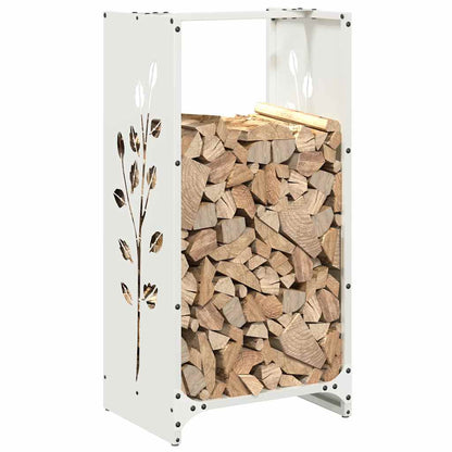 vidaXL Firewood Rack White 40x30x80 cm Cold-rolled steel