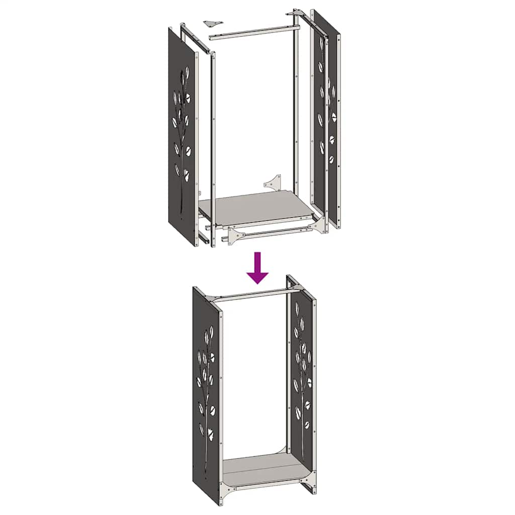 vidaXL Firewood Rack White 40x30x80 cm Cold-rolled steel