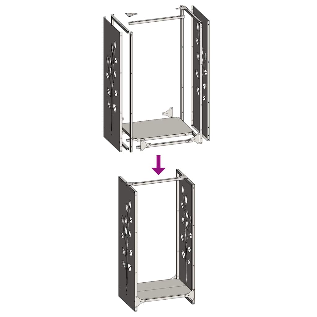 vidaXL Firewood Rack Anthracite 40x30x80 cm Cold-rolled steel