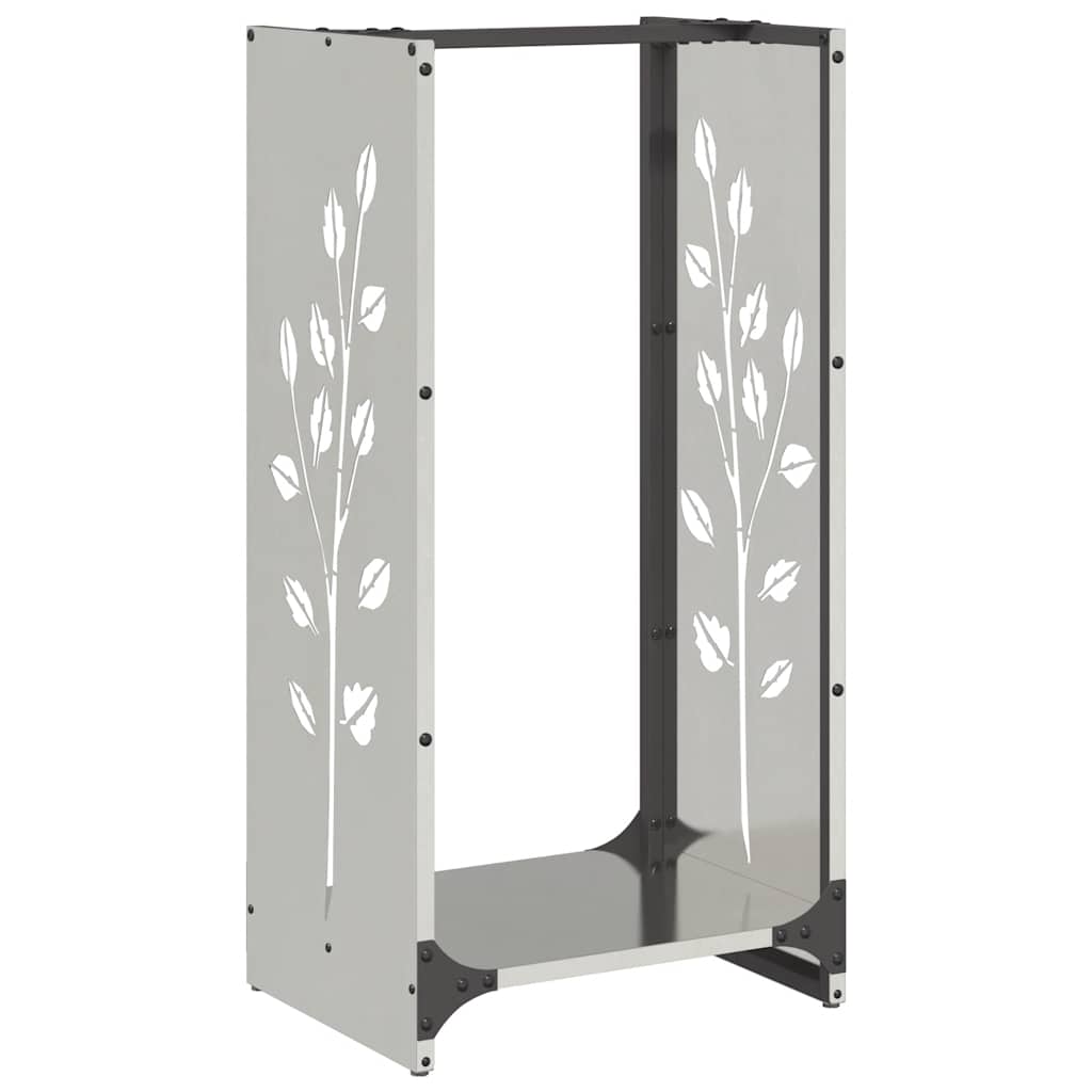 vidaXL Firewood Rack 40x30x80 cm Stainless Steel
