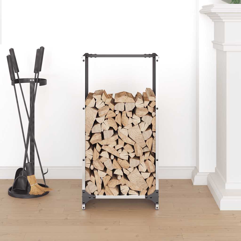 vidaXL Firewood Rack 40x30x80 cm Stainless Steel
