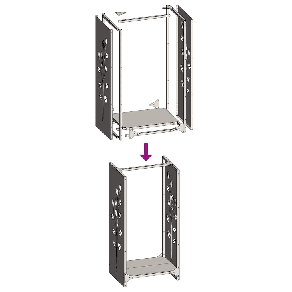 vidaXL Firewood Rack 40x30x80 cm Stainless Steel