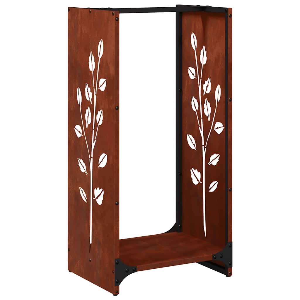 vidaXL Firewood Rack 40x30x80 cm Weathering Steel