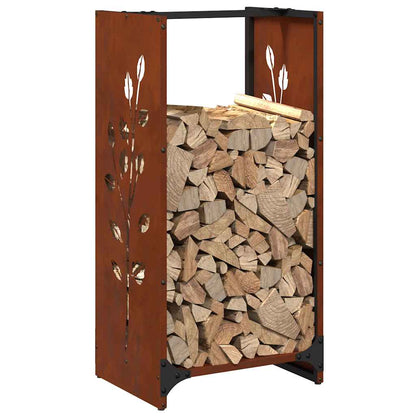 vidaXL Firewood Rack 40x30x80 cm Weathering Steel