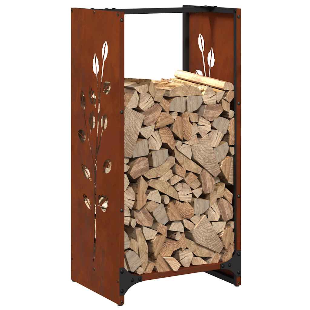 vidaXL Firewood Rack 40x30x80 cm Weathering Steel