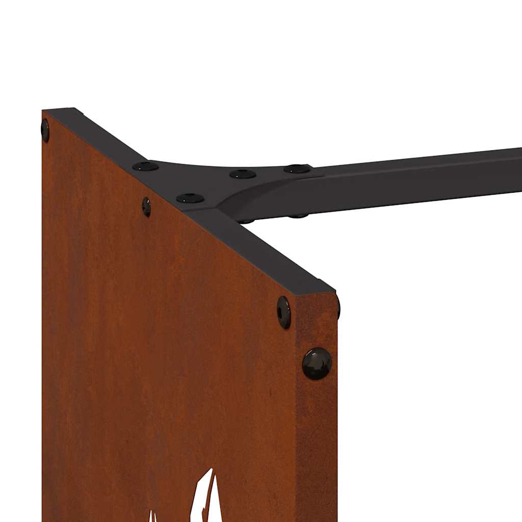 vidaXL Firewood Rack 40x30x80 cm Weathering Steel