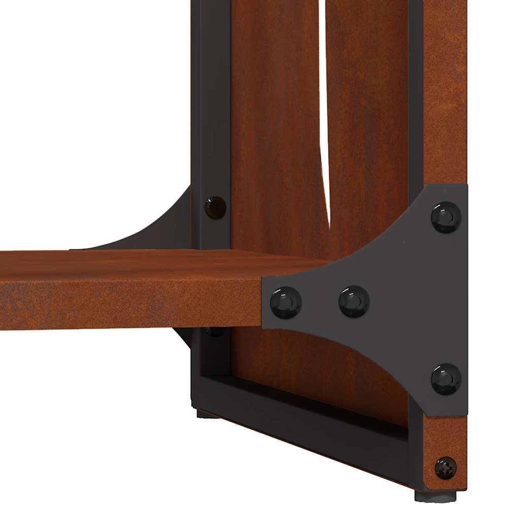 vidaXL Firewood Rack 40x30x80 cm Weathering Steel