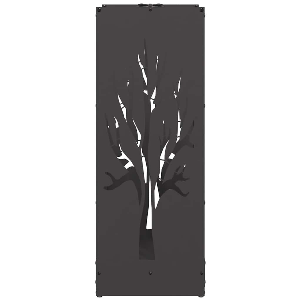 vidaXL Firewood Rack Black 40x30x80 cm Cold-rolled steel