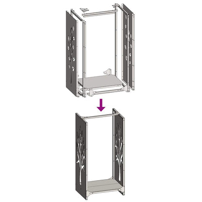vidaXL Firewood Rack Black 40x30x80 cm Cold-rolled steel