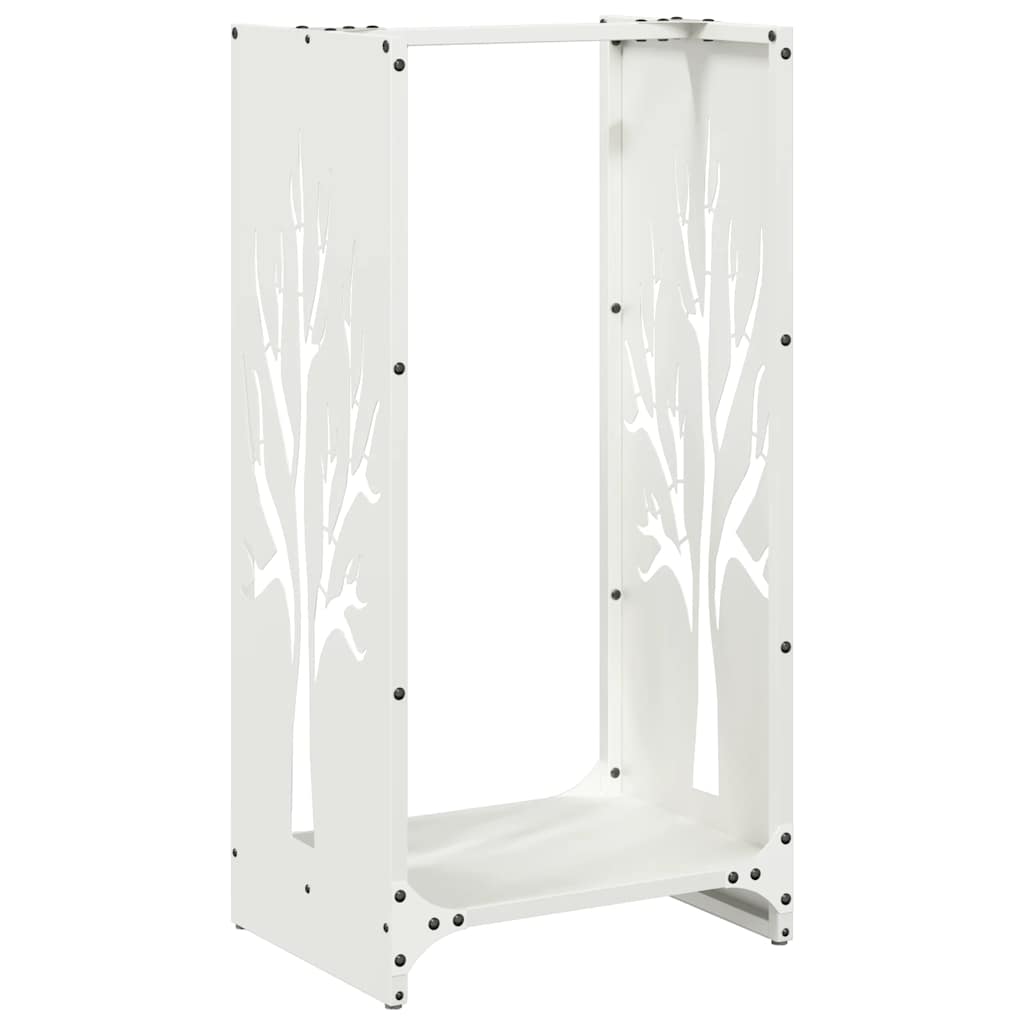 vidaXL Firewood Rack White 40x30x80 cm Cold-rolled steel