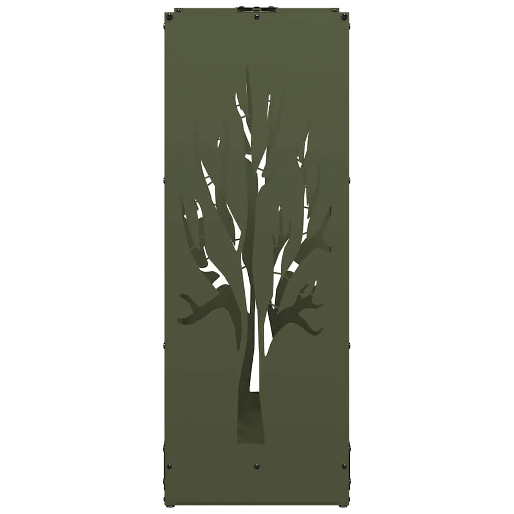vidaXL Firewood Rack Olive Green 40x30x80 cm Cold-rolled steel