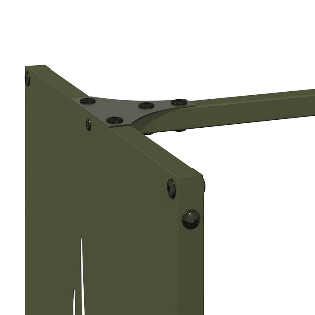 vidaXL Firewood Rack Olive Green 40x30x80 cm Cold-rolled steel