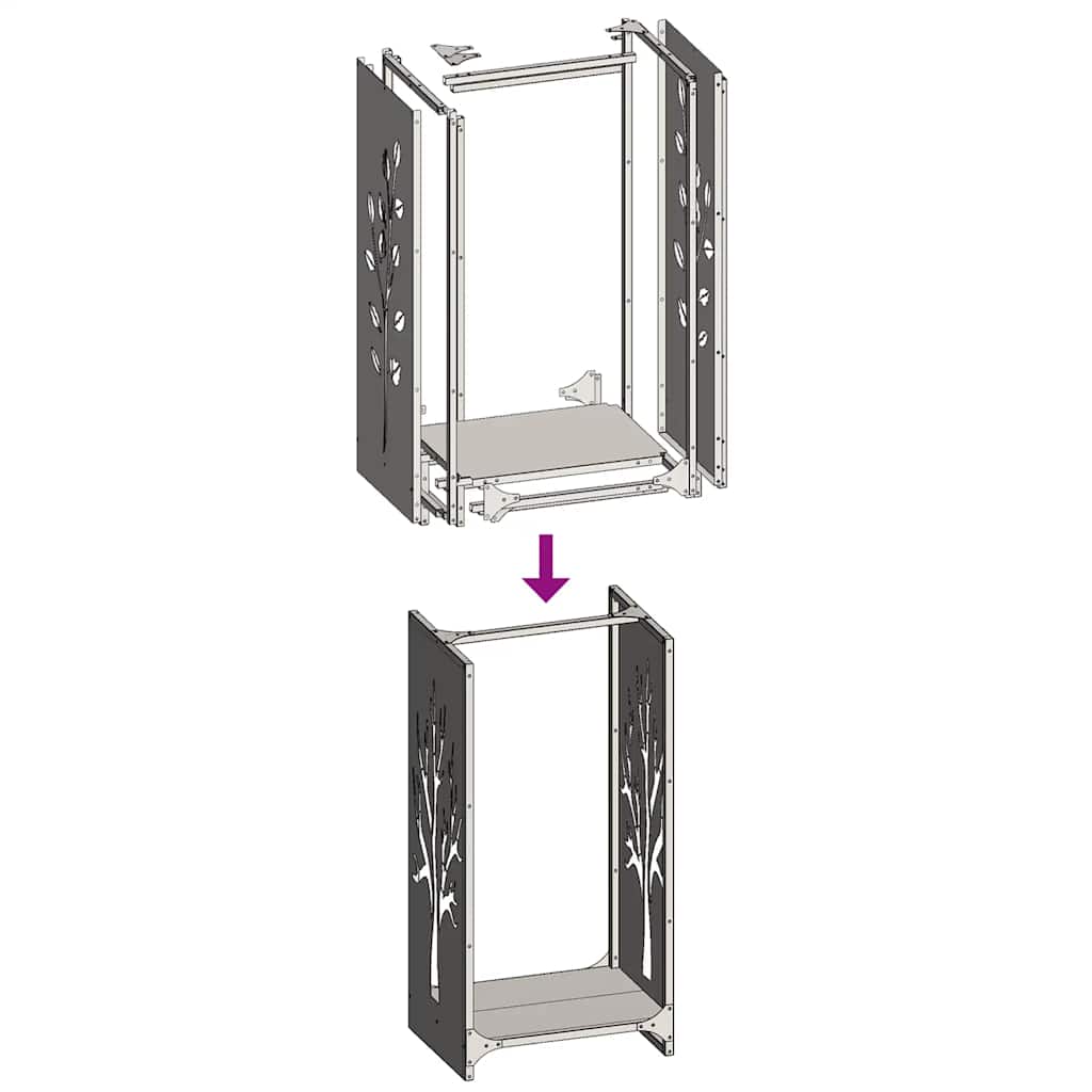 vidaXL Firewood Rack Olive Green 40x30x80 cm Cold-rolled steel