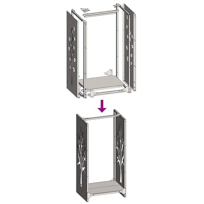 vidaXL Firewood Rack Olive Green 40x30x80 cm Cold-rolled steel