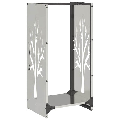 vidaXL Firewood Rack 40x30x80 cm Stainless Steel