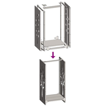 vidaXL Firewood Rack 40x30x80 cm Stainless Steel