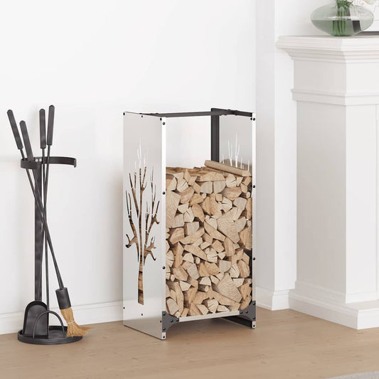 vidaXL Firewood Rack 40x30x80 cm Stainless Steel