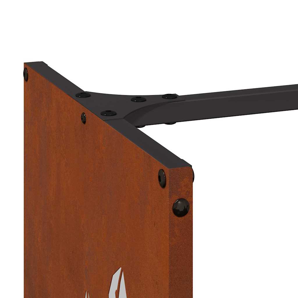 vidaXL Firewood Rack 40x30x80 cm Weathering Steel