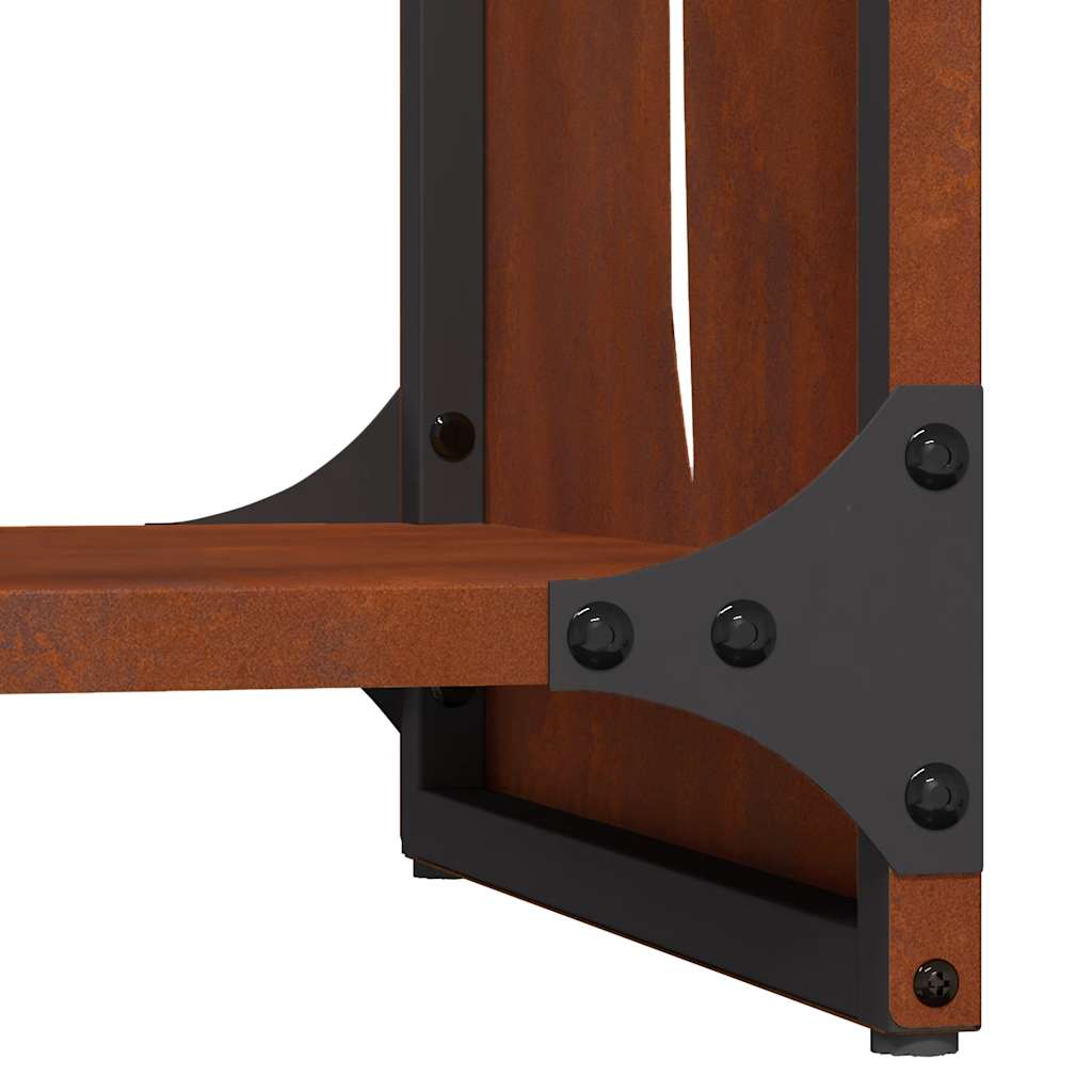 vidaXL Firewood Rack 40x30x80 cm Weathering Steel