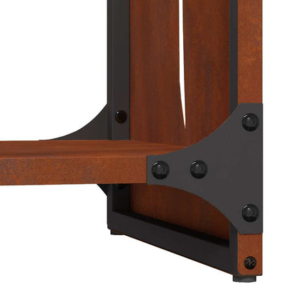 vidaXL Firewood Rack 40x30x80 cm Weathering Steel