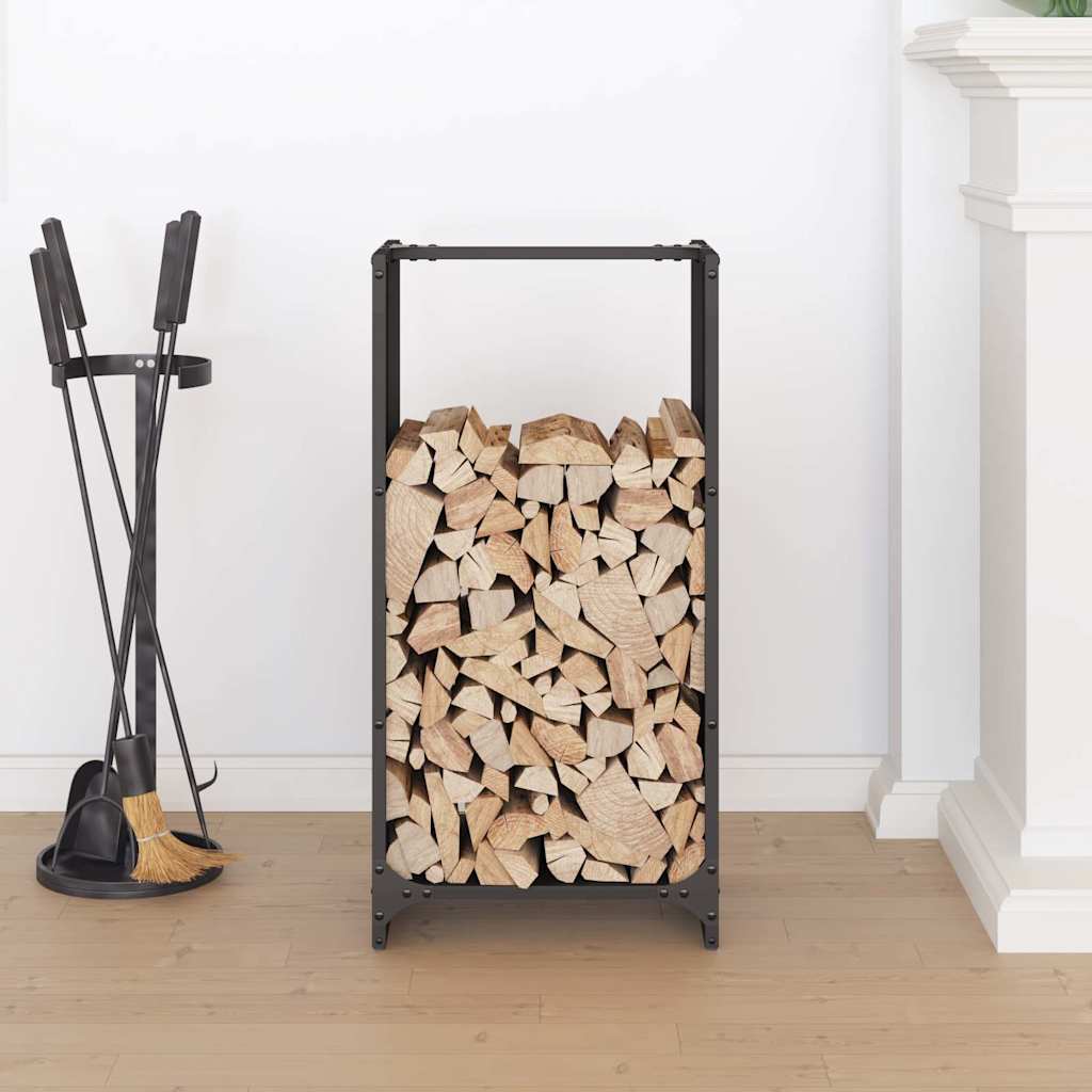 vidaXL Firewood Rack Black 40x30x80 cm Cold-rolled steel