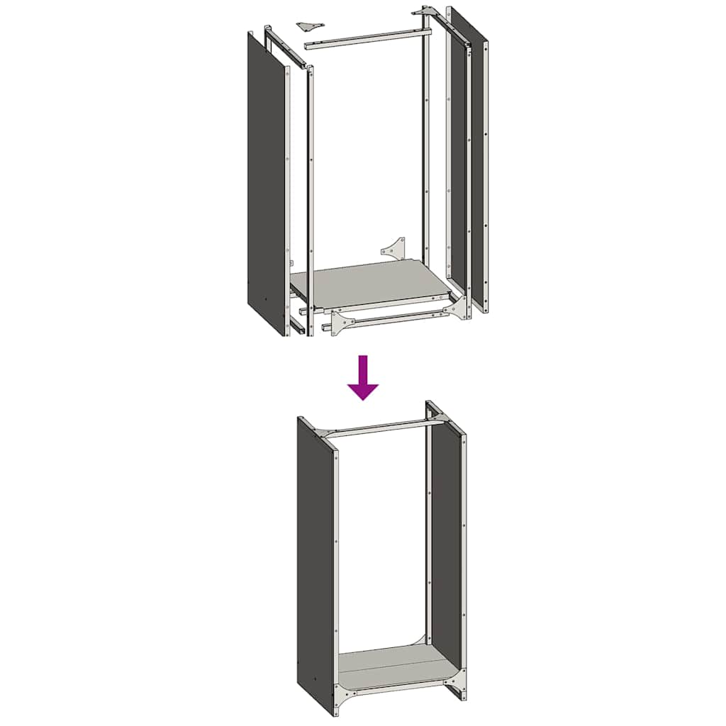 vidaXL Firewood Rack Black 40x30x80 cm Cold-rolled steel