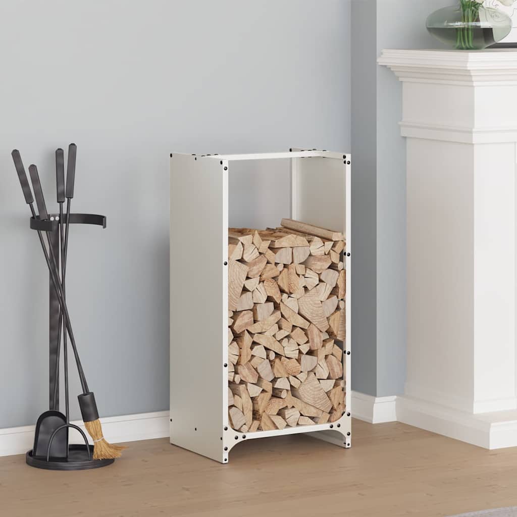 vidaXL Firewood Rack White 40x30x80 cm Cold-rolled steel