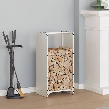 vidaXL Firewood Rack White 40x30x80 cm Cold-rolled steel