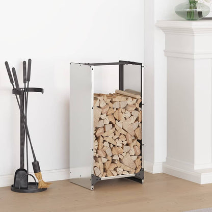 vidaXL Firewood Rack 40x30x80 cm Stainless Steel