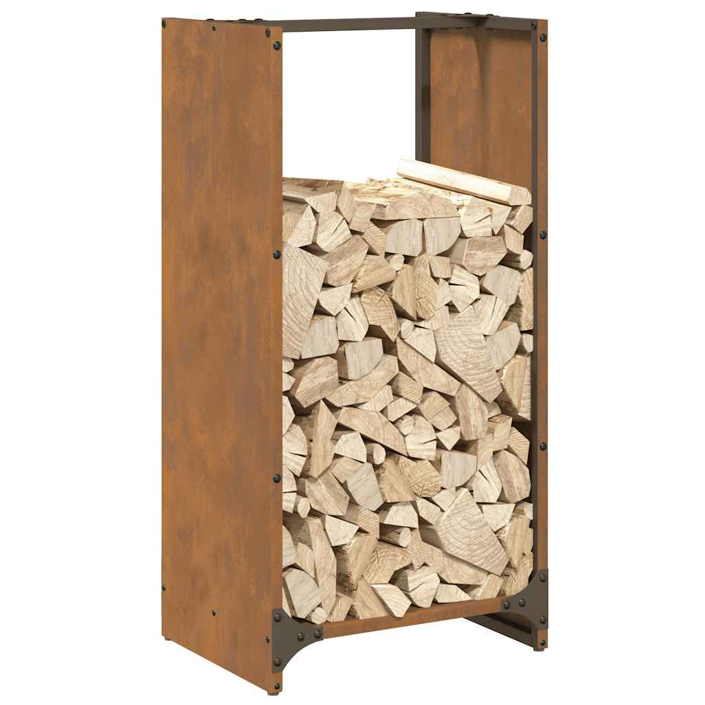 vidaXL Firewood Rack 40x30x80 cm Weathering Steel