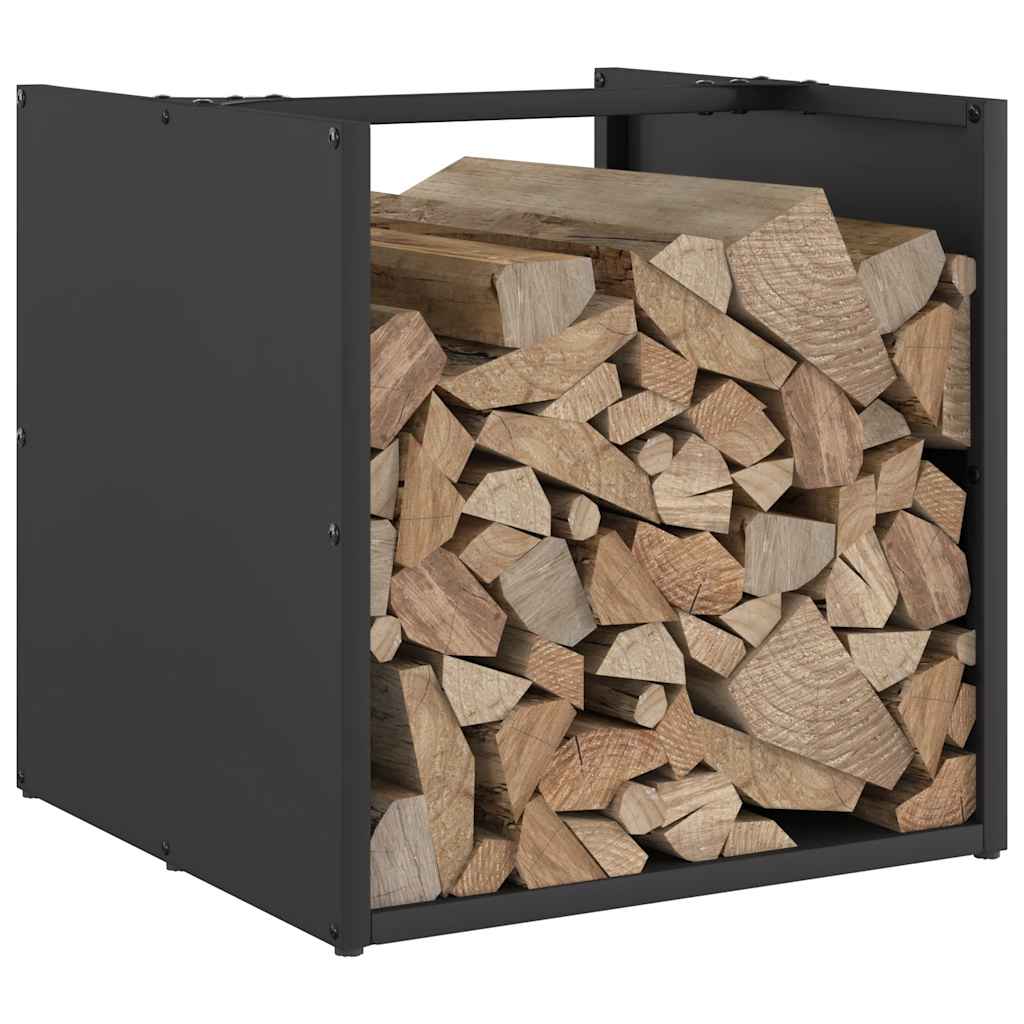 vidaXL Firewood Rack Black 40x40x40 cm Cold-rolled steel
