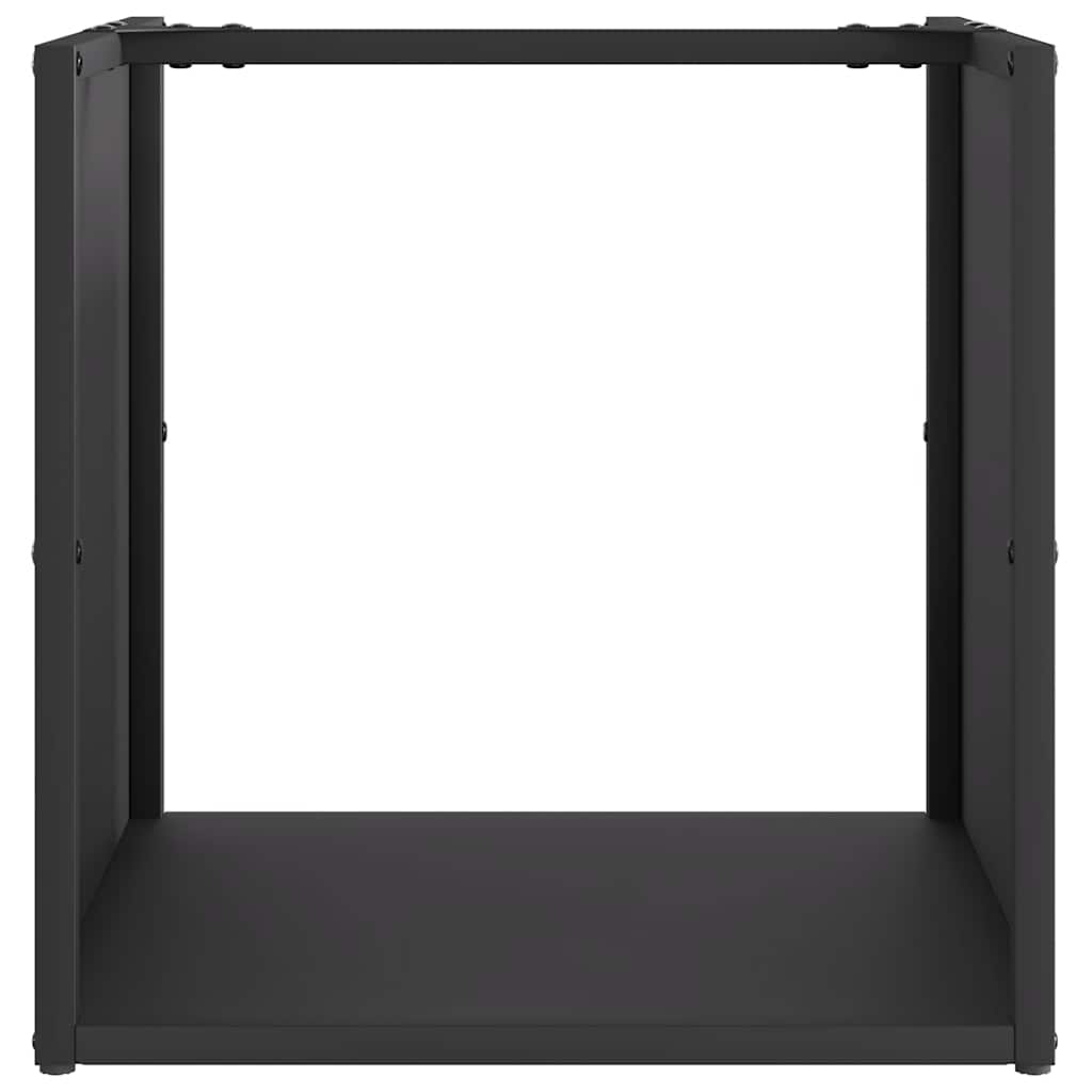 vidaXL Firewood Rack Black 40x40x40 cm Cold-rolled steel