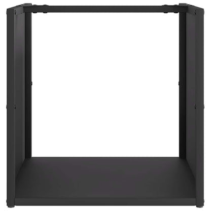 vidaXL Firewood Rack Black 40x40x40 cm Cold-rolled steel