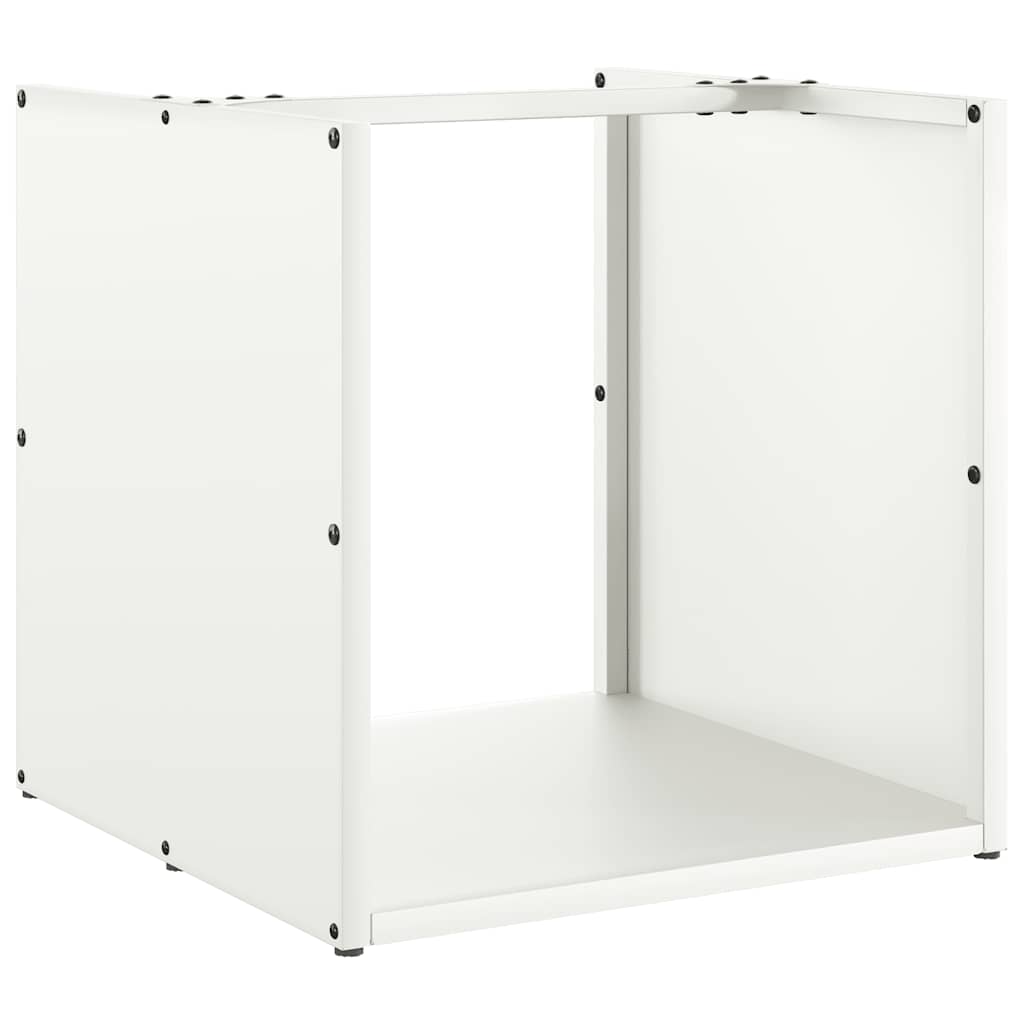 vidaXL Firewood Rack White 40x40x40 cm Cold-rolled steel