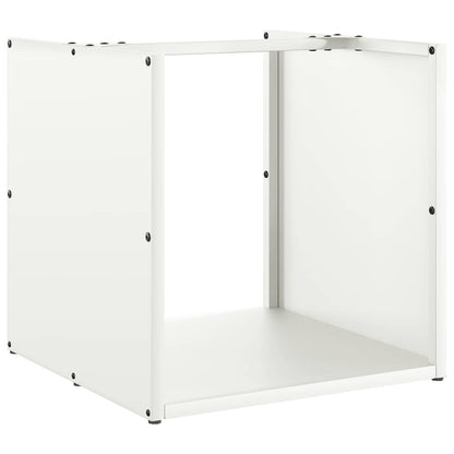 vidaXL Firewood Rack White 40x40x40 cm Cold-rolled steel