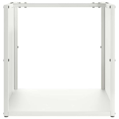 vidaXL Firewood Rack White 40x40x40 cm Cold-rolled steel