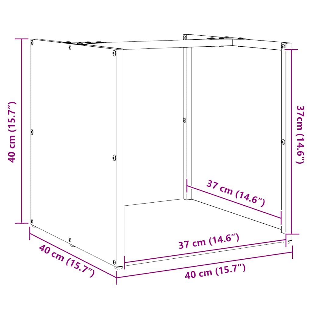 vidaXL Firewood Rack White 40x40x40 cm Cold-rolled steel