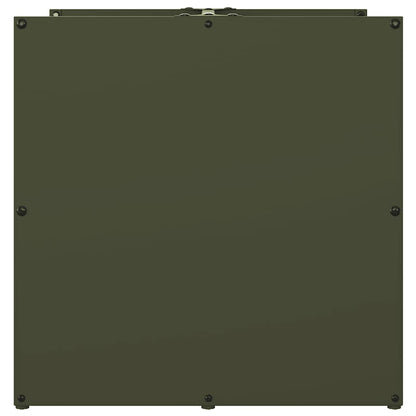 vidaXL Firewood Rack Olive Green 40x40x40 cm Cold-rolled steel